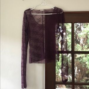 NWT free people sheer purple top.